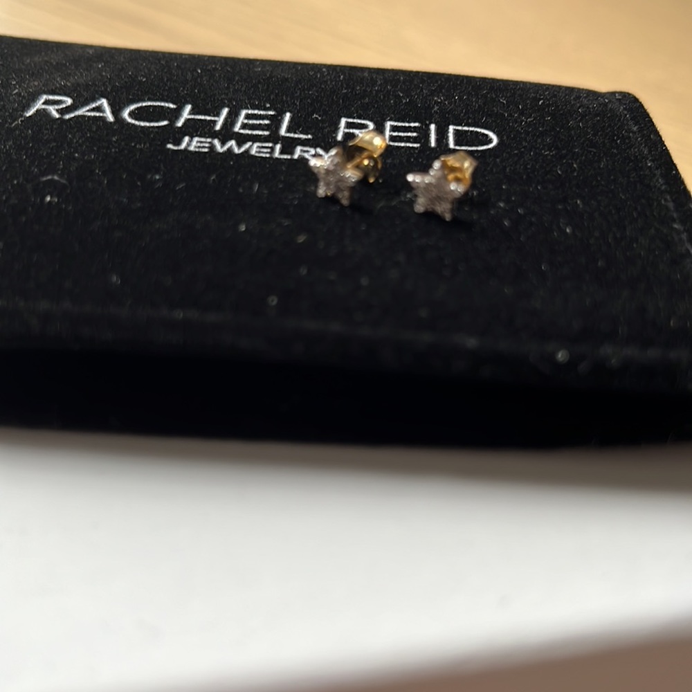 Rachel Reid EUC Diamond Star Stud Earrings - Picture 8 of 10